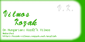 vilmos kozak business card